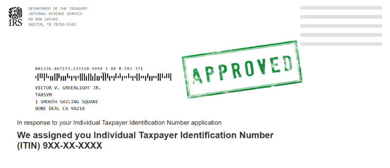 ITIN application with TaxSym showing a smooth process